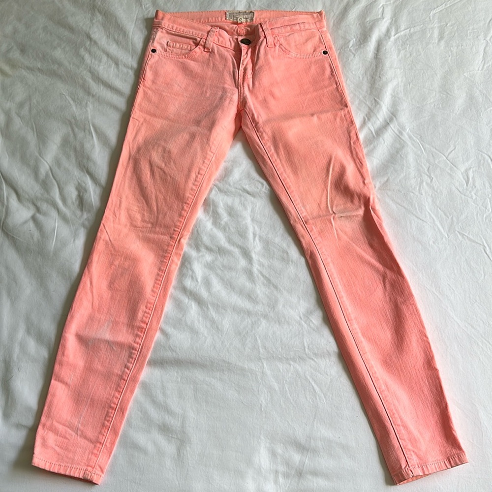 CURRENT ELLIOT NEON ORANGE SZ. 24 SKINNY/ANKLE JEANS